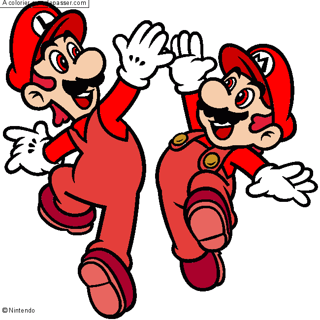 Coloriage Mario et Luigi