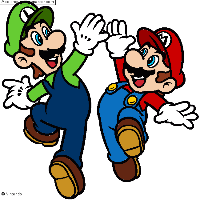 Coloriage Mario et Luigi