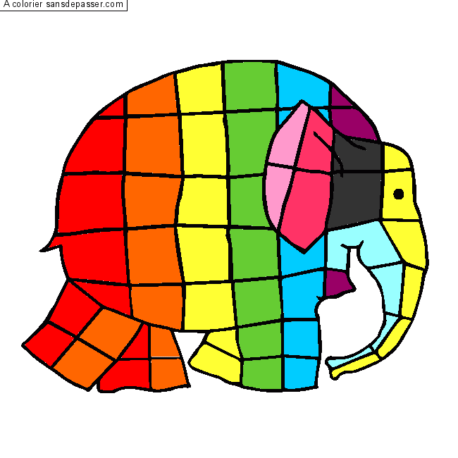 Elmer, l'éléphant multicolore par un invité