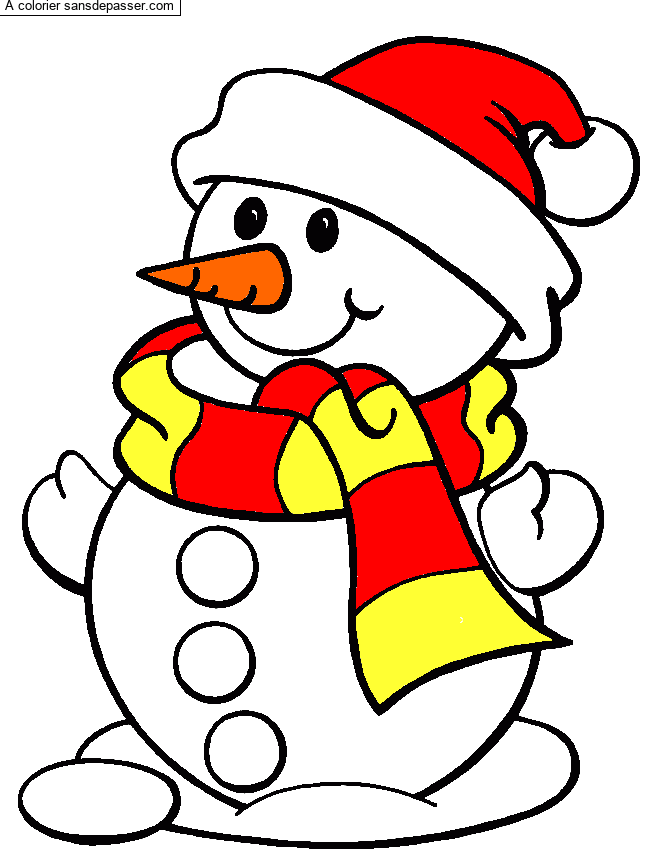 Coloriage Boule le bonhomme de neige