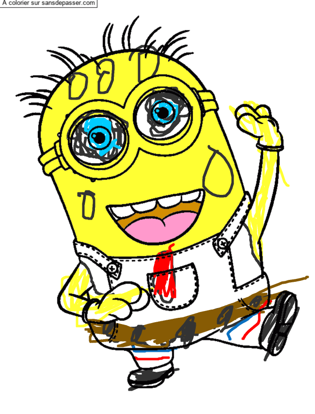 Dessin colorié : Coloriage Mignon Minion par un invité - Sans Dépasser