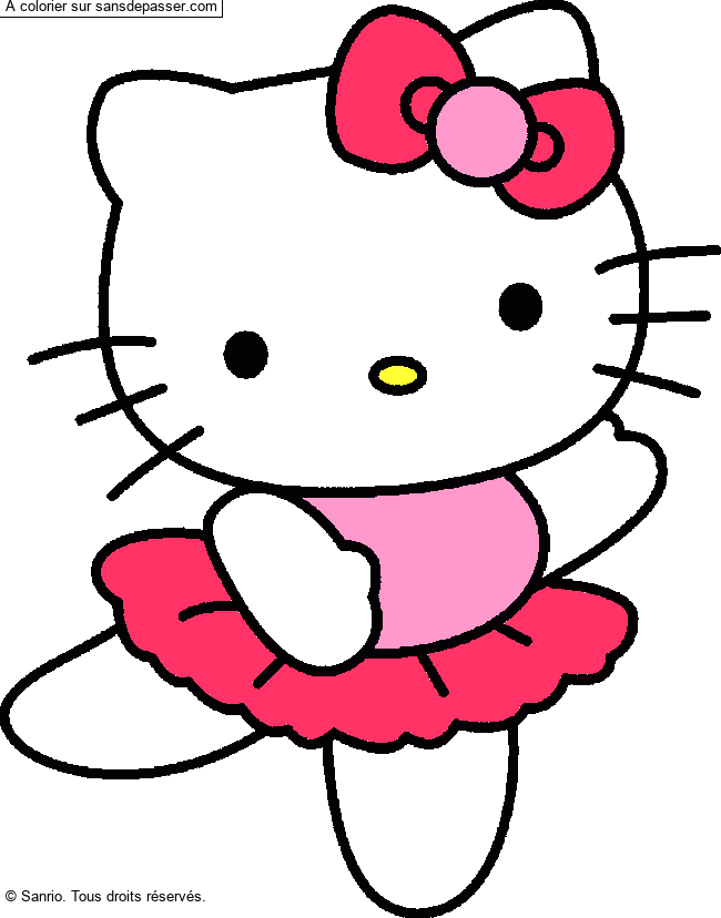 Coloriage Hello Kitty danse par un invité