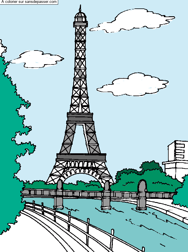 Coloriage Balade dans Paris