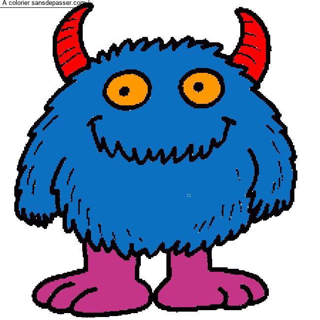 Coloriage Petit monstre poilu