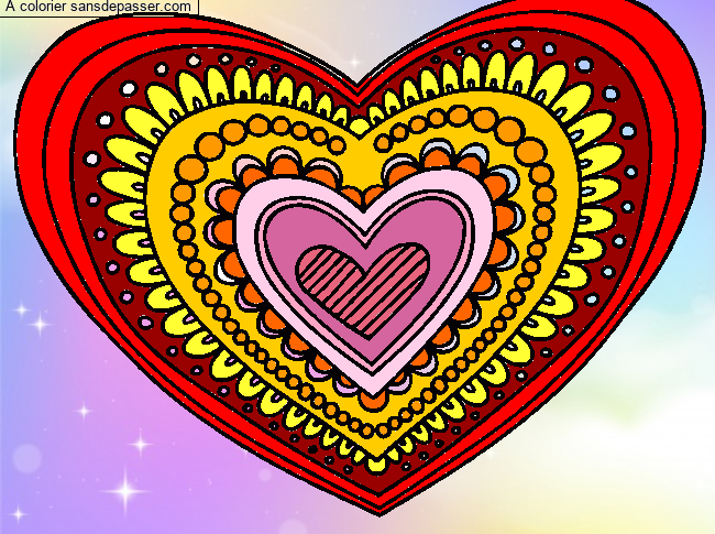 Coloriage Coeur Mandala