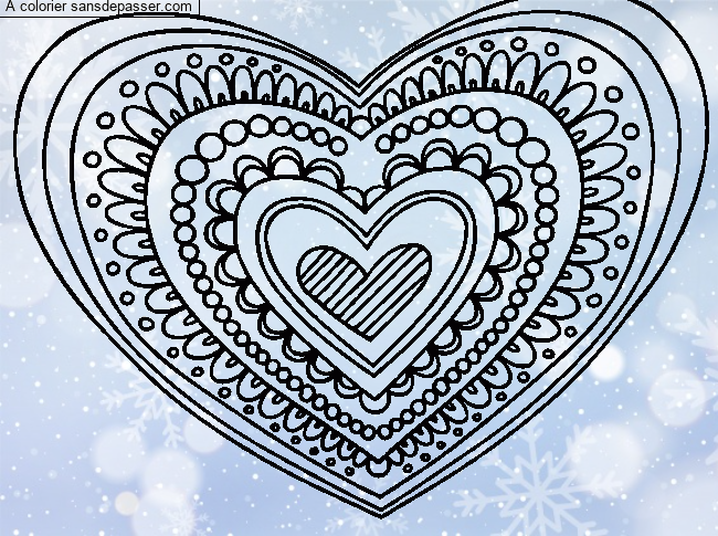 Coloriage Coeur Mandala