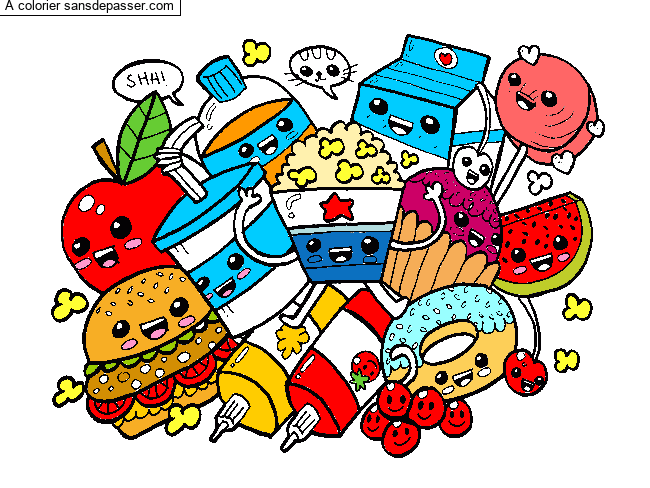 Coloriage Aliments Kawaii