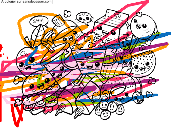 Coloriage Aliments Kawaii