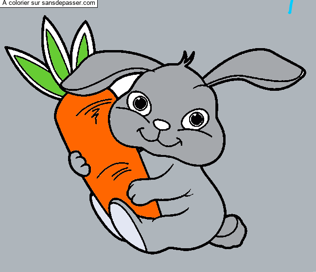 Coloriage Petit Lapin et sa carotte