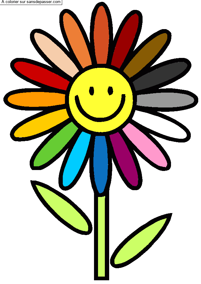 Coloriage Fleur souriante