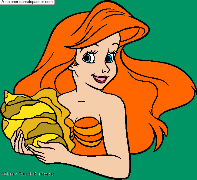 Coloriage Ariel, la petite sir&egrave;ne