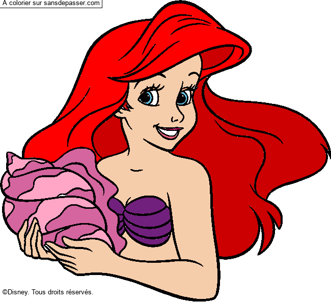 Coloriage Ariel, la petite sir&egrave;ne par un invité