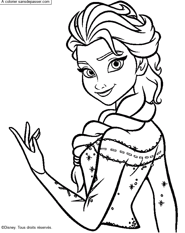 Coloriage Elsa La Reine Des Neiges Sans Depasser