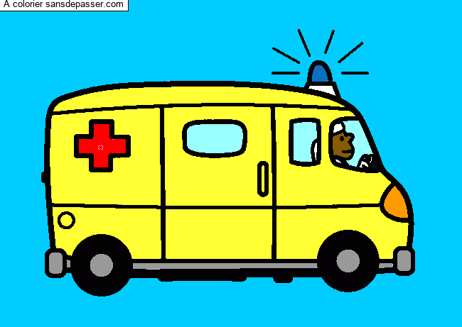 Dessin Colorié Coloriage Ambulance Par Nath Sans Dépasser