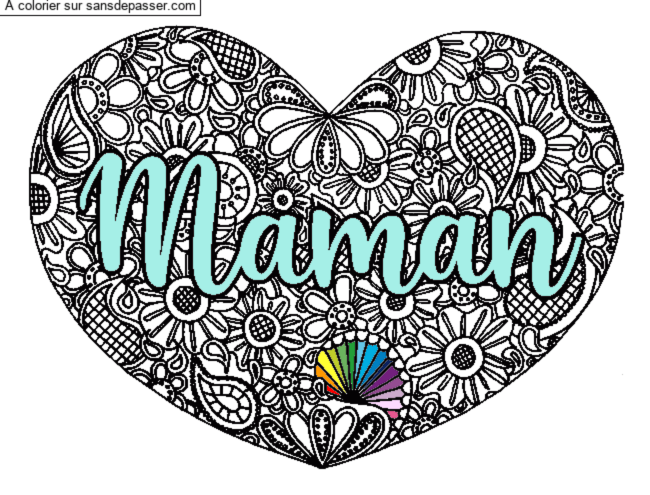 Coloriage Mandala Coeur Maman