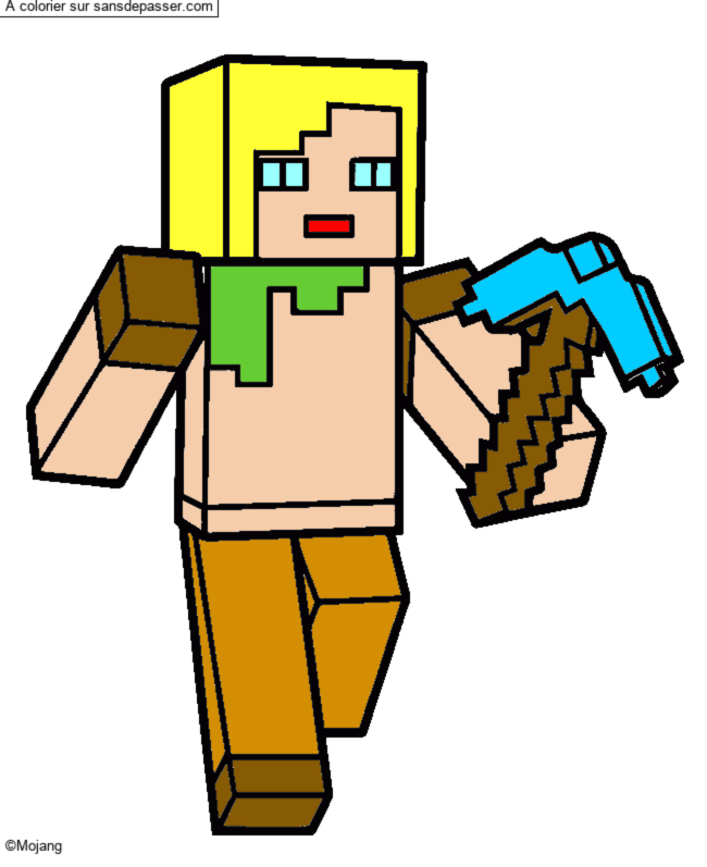 Coloriage Alex Minecraft