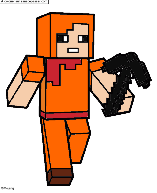 Coloriage Alex Minecraft