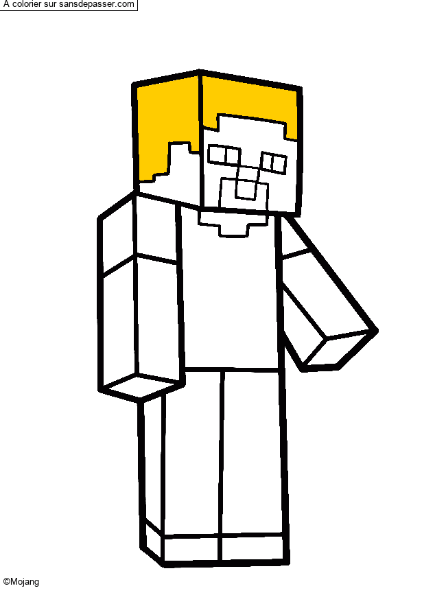 Coloriage Steve Minecraft