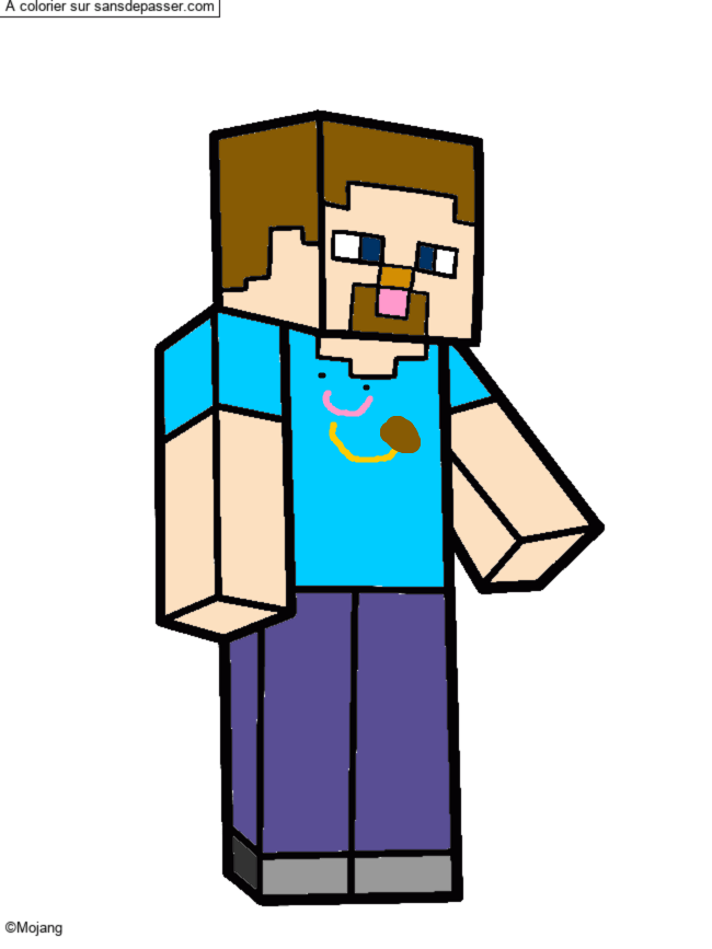 Dessin Colorié Coloriage Steve Minecraft Par Un Invité Sans Dépasser 8984