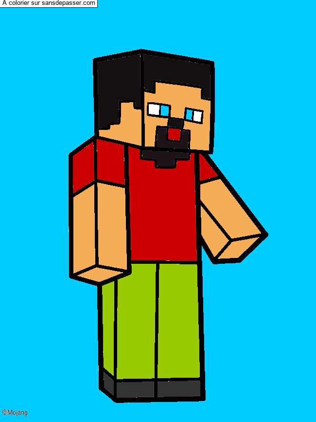 Coloriage Steve Minecraft