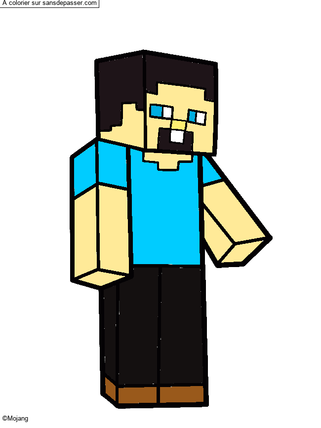 Coloriage Steve Minecraft