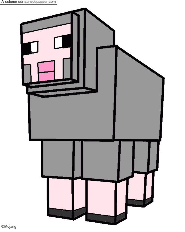 Coloriage Mouton de Minecraft