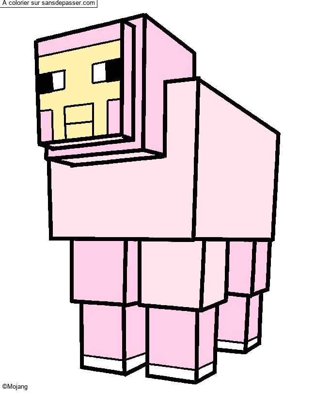 Coloriage Mouton de Minecraft