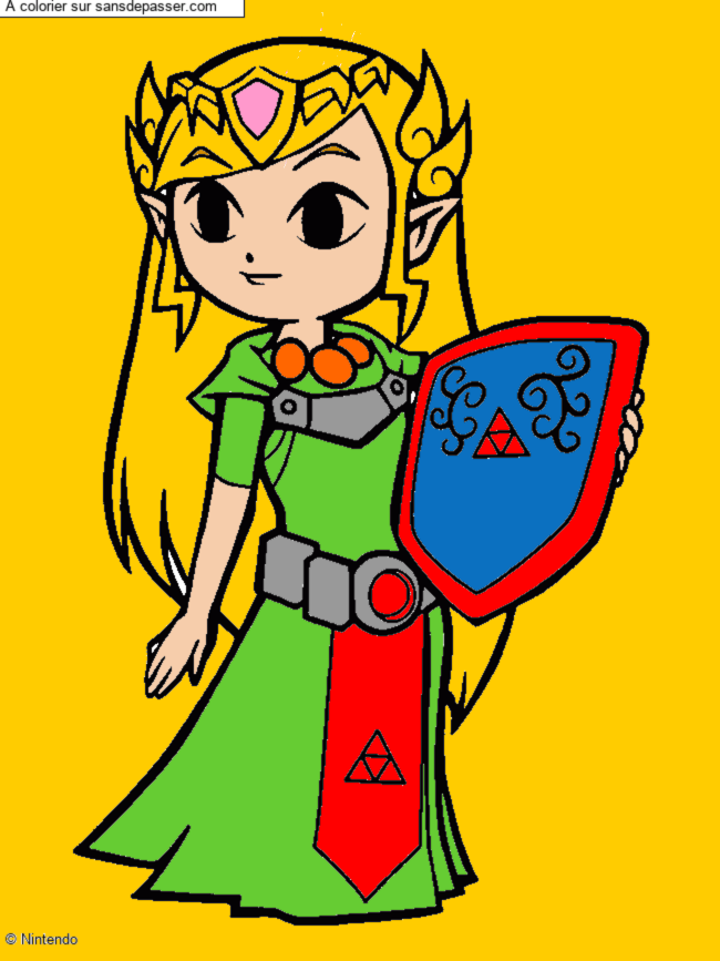 Coloriage Princesse Zelda par un invité