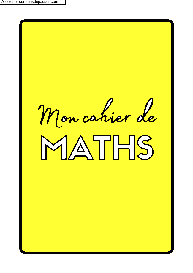 Page de Garde Cahier de Mathématiques par fafa1977