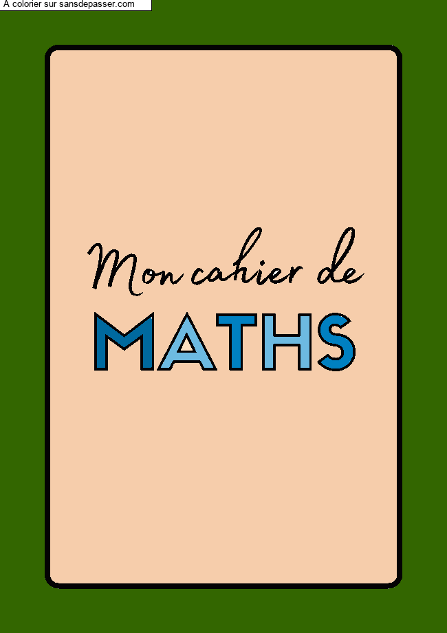 Page de Garde Cahier de Mathématiques par un invité