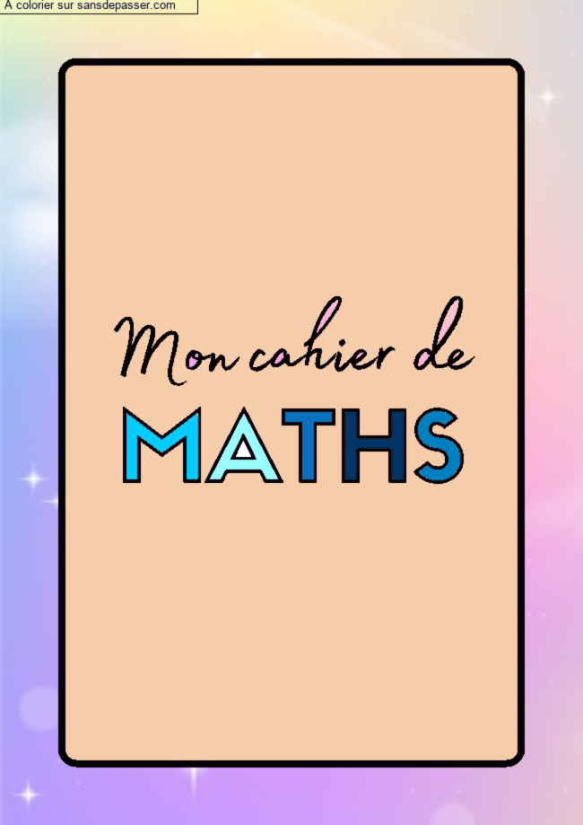 Page de Garde Cahier de Mathématiques par un invité