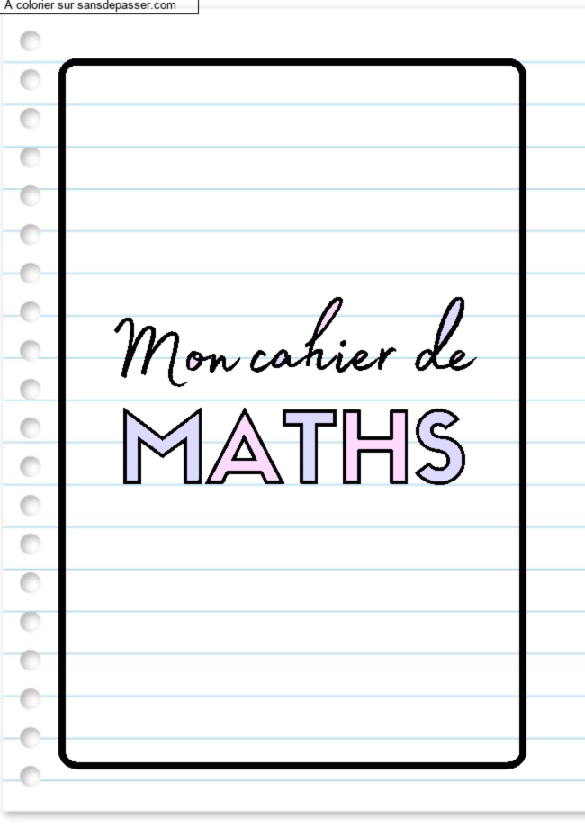 Page de Garde Cahier de Mathématiques par un invité