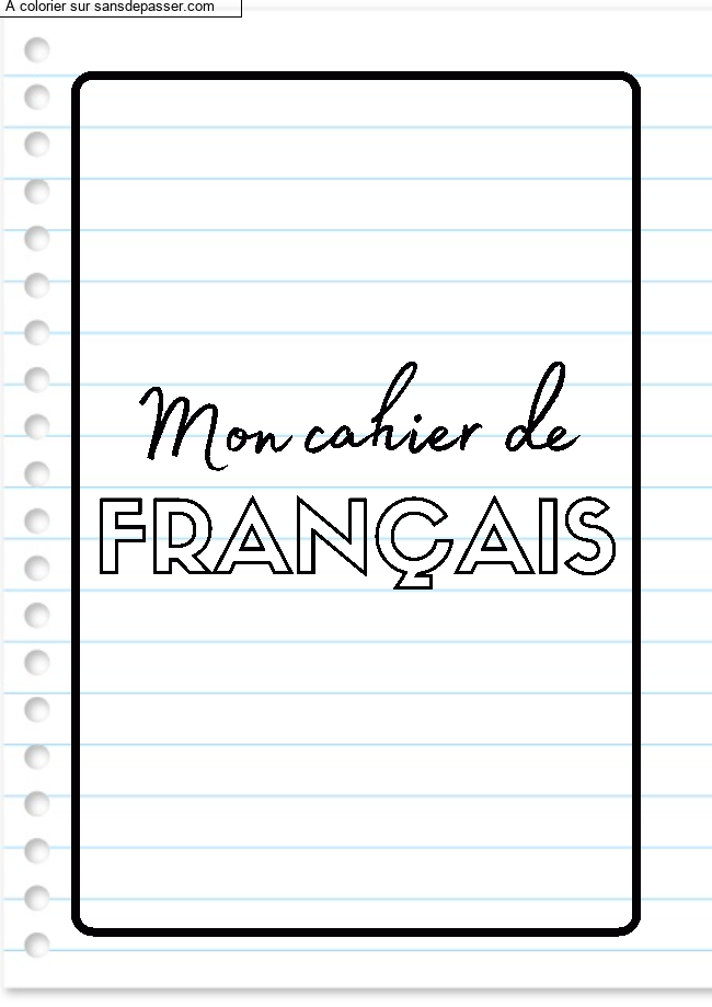 Page de Garde Cahier de Français par un invité