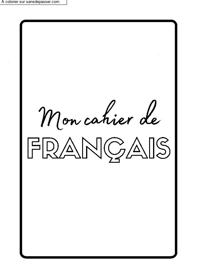 Page de Garde Cahier de Français par un invité