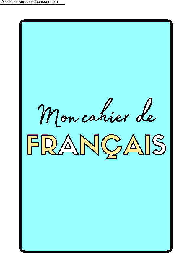 Page de Garde Cahier de Français par un invité