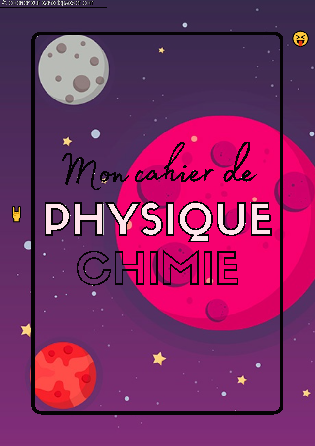 Page de Garde Cahier de Physique Chimie par un invité