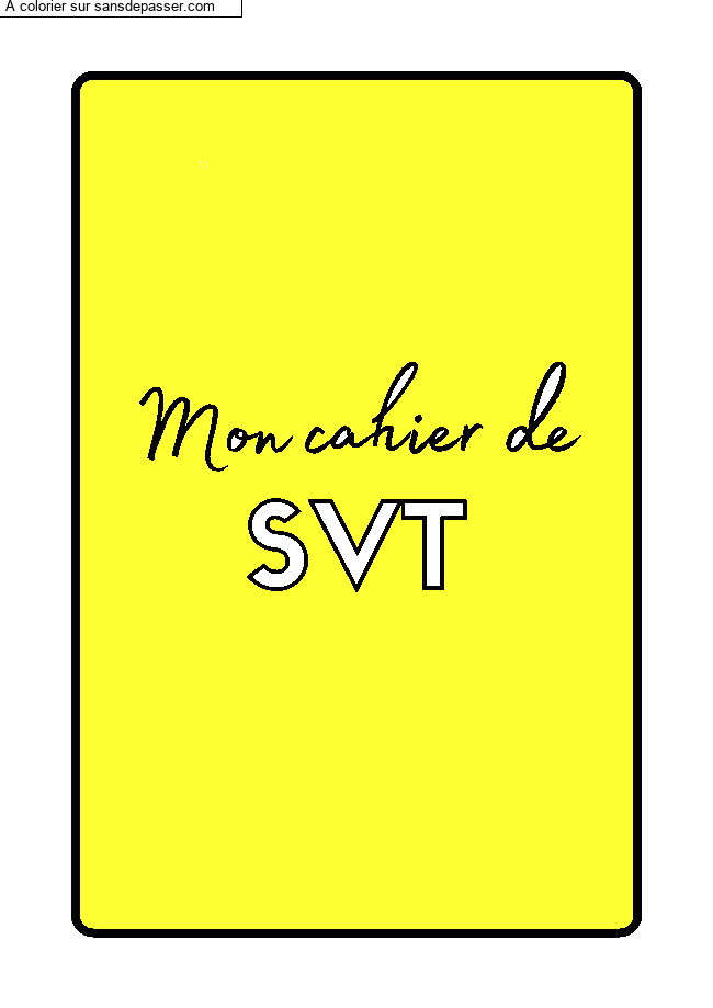 Coloriage Page de Garde Cahier de SVT - Biologie