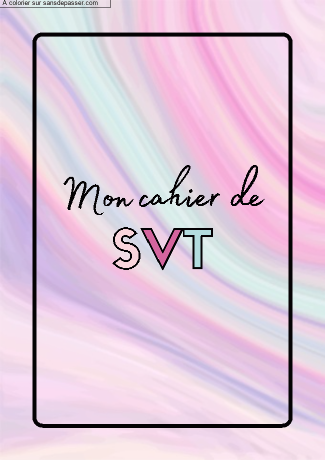 Coloriage Page de Garde Cahier de SVT - Biologie