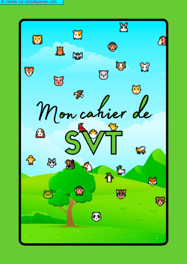 Coloriage Page de Garde Cahier de SVT - Biologie