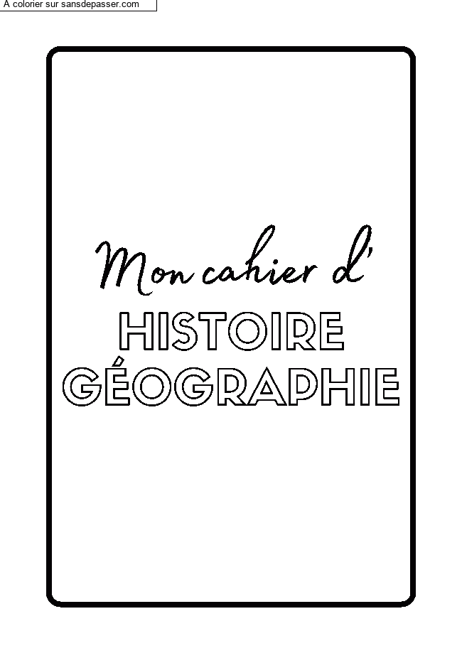 Page de Garde Cahier d'Histoire Géographie par un invité