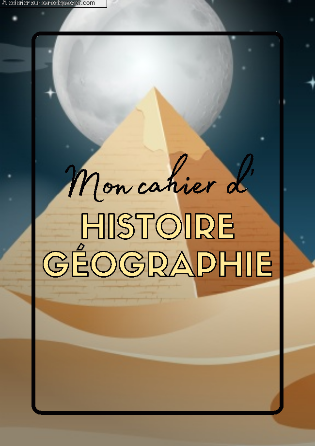 Page de Garde Cahier d'Histoire Géographie par un invité