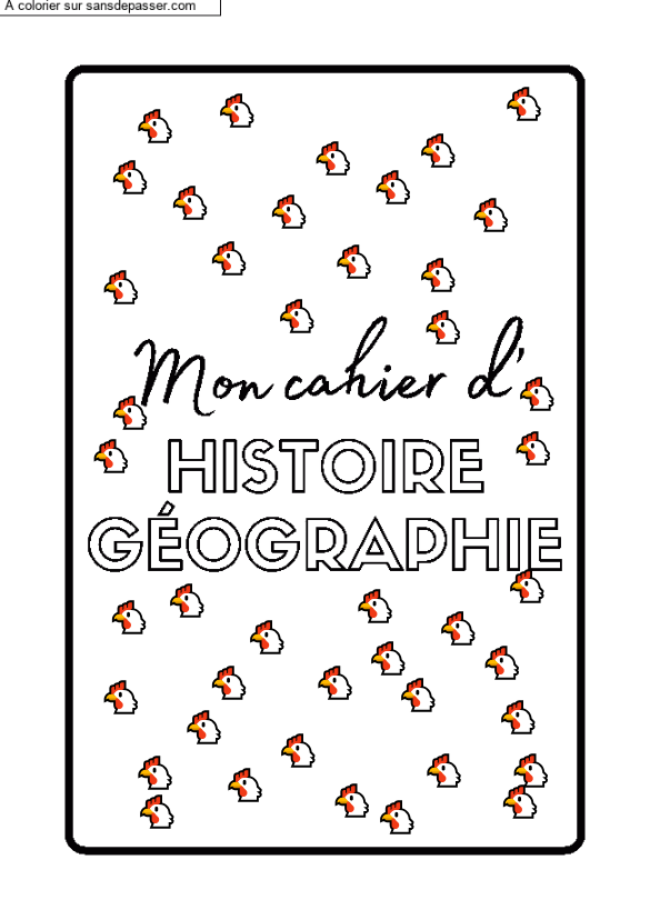 Page de Garde Cahier d'Histoire Géographie par un invité