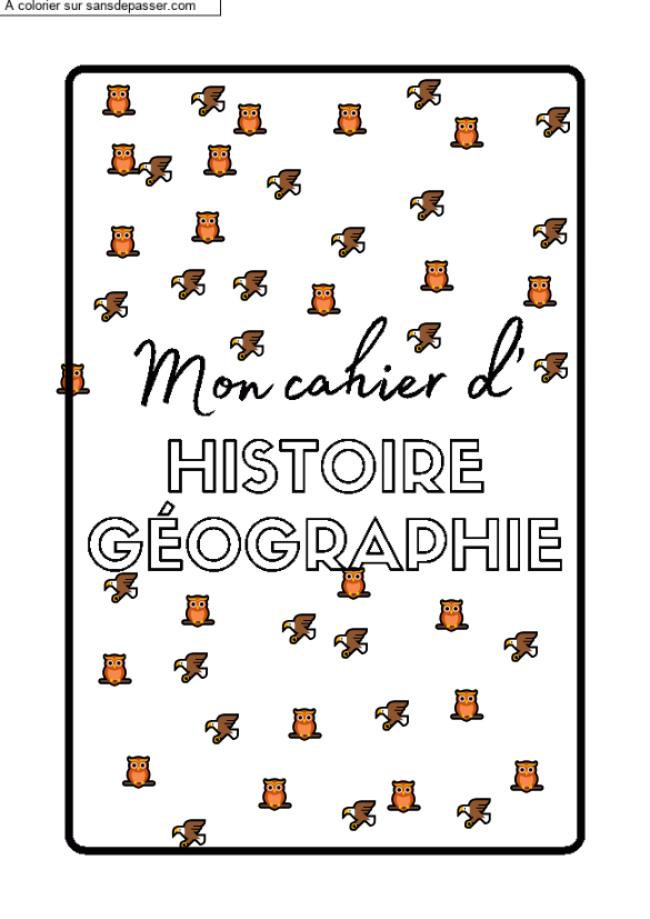 Page de Garde Cahier d'Histoire Géographie par un invité