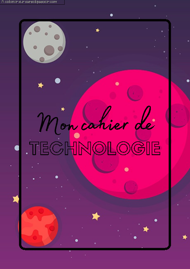 Page de Garde Cahier de Technologie par un invité