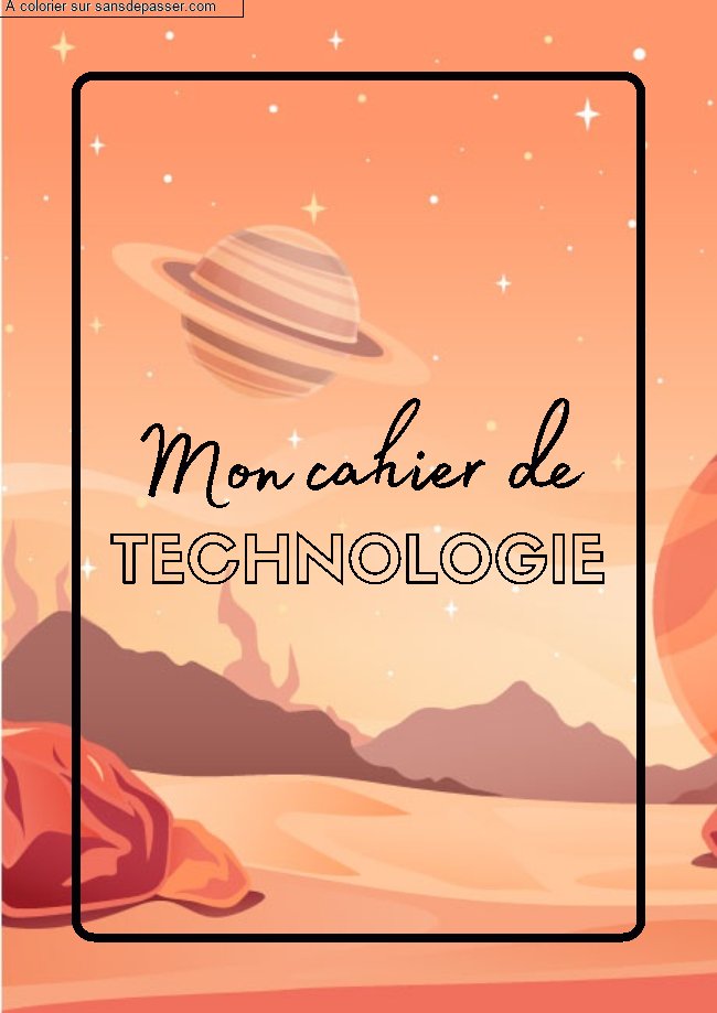 Page de Garde Cahier de Technologie par un invité