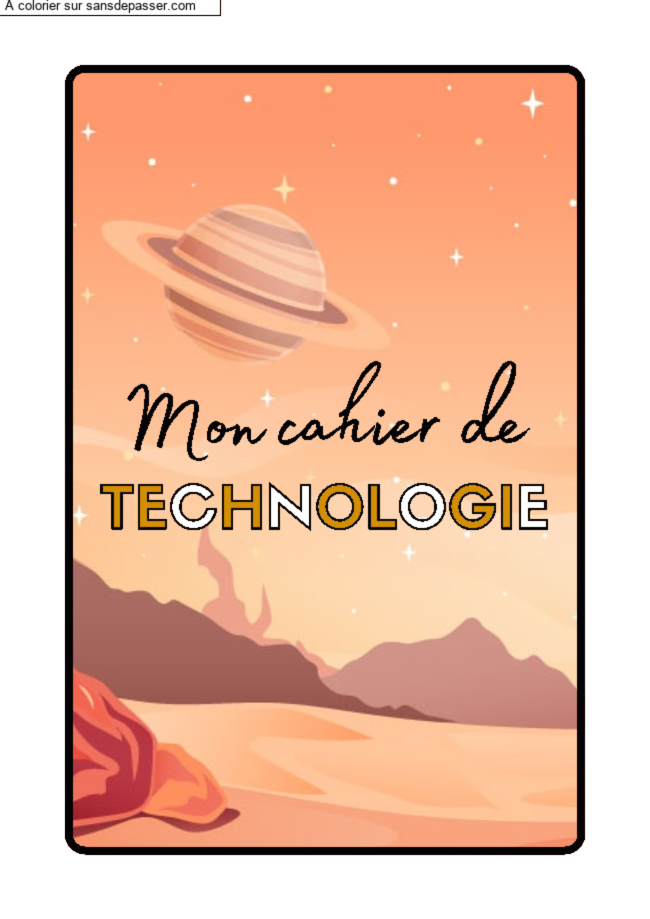 Page de Garde Cahier de Technologie par un invité