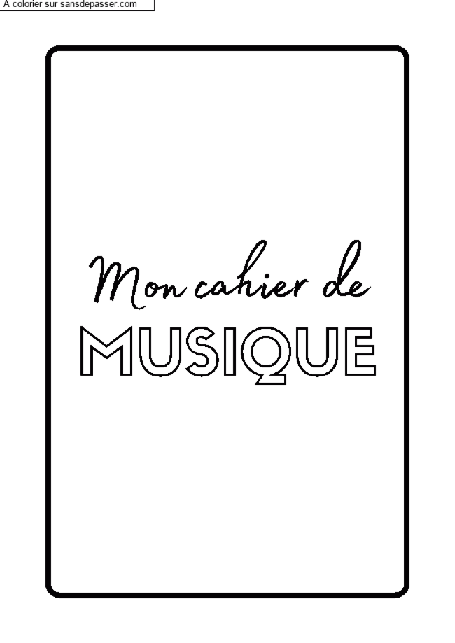 Couverture Page de Garde Cahier de Musique par un invité