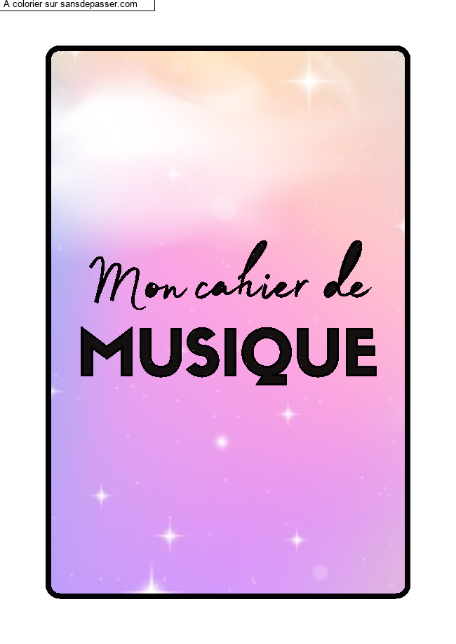 Couverture Page de Garde Cahier de Musique par Golum1910