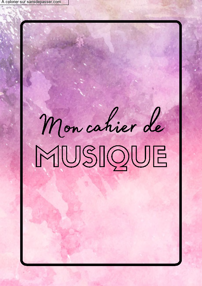 Couverture Page de Garde Cahier de Musique par un invité