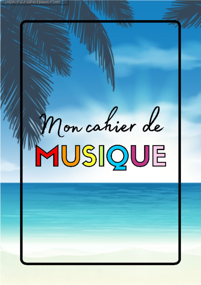 Coloriage Couverture Page de Garde Cahier de Musique par un invité